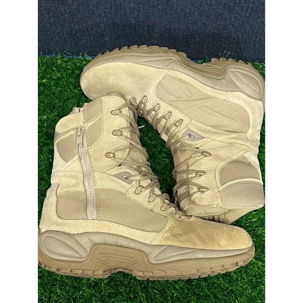 Reebok Rapid Response Sz 10 Desert Tan Suede Tactical Side Zip Combat Boots
